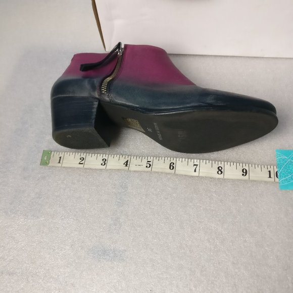 Ankle Boot 100% Leather Low heel Zip Ombre Ankle boot Made in Spain Miista 38/7 - Picture 7 of 8
